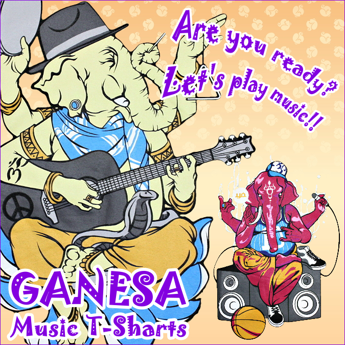 ミュージシャン&ラッパー★ガネーシャプリントTシャツ