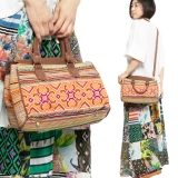 モン族 刺繍 ミニ ボストン バッグ ショルダーバッグ 2way レディース エスニックバッグ かわいい アジアン ファッション