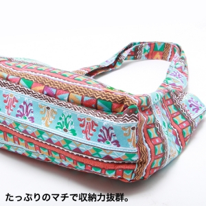 トートバッグ ショルダー A4【トートバッグ レディースバッグ キャンバス 収納力 通学 ピクニック エスニックファッション アジアンファッション 】