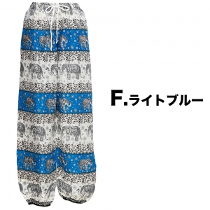 エスニック パンツ タイパンツ レディース メンズ 夏 エスニックファッション アジアンファッション サルエルパンツ かわいい おしゃれ 大きいサイズ ゾウ 涼しい ルームウェア