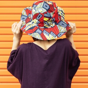 エスニック ハット アフリカン プリント 帽子 レディース つば広帽子 アフリカンバティック カンガ エスニックファッション アジアン おしゃれ かわいい 日焼け防止 紫外線対策