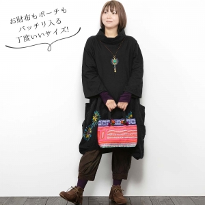 エスニック バッグ モン族 刺繍 手提げバッグ ミニバッグ レディース ファッション アジアン おしゃれ かわいい サブバッグ