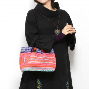 エスニック バッグ モン族 刺繍 手提げバッグ ミニバッグ レディース ファッション アジアン おしゃれ かわいい サブバッグ