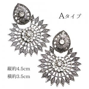 ピアス スタッドピアス インド製 エスニックピアス 大ぶり レディース ピンタイプ ボヘミアン 可愛い リゾートコーデ