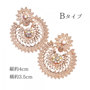 ピアス スタッドピアス インド製 エスニックピアス 大ぶり レディース ピンタイプ ボヘミアン 可愛い リゾートコーデ