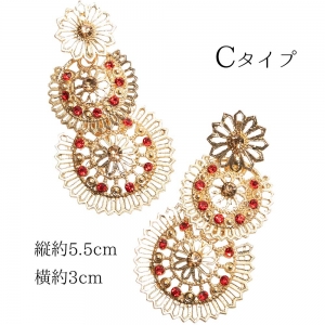 ピアス スタッドピアス インド製 エスニックピアス 大ぶり レディース ピンタイプ ボヘミアン 可愛い リゾートコーデ