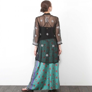 エスニック ワイドパンツ ペイズリー シルク混 シワになりにくい リラックスパンツ レディース ファッション 春 夏 アジアンスタイル インド 軽い 涼しい 薄手