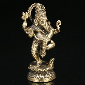 ガネーシャ 置物 真鍮 エスニック アジアン インド 神様 小さい 幸運 金運 商売繁盛 お守り
