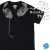 tシャツ ラインストーン メンズ レディース 半袖Tシャツ 黒 ブラック ヘッドフォン かわいい おしゃれ おもしろTシャツ ロックTシャツ