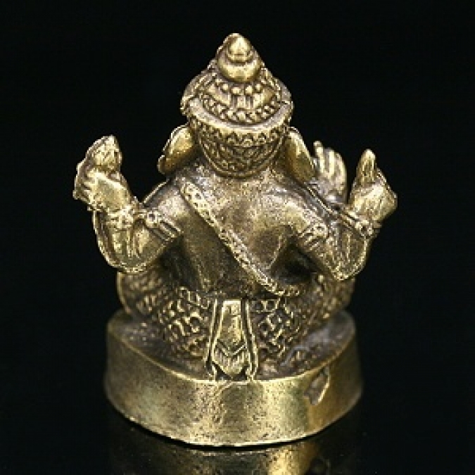 ガネーシャ置物 真鍮 エスニック アジアン インド 神様 小さい 開運 幸運 金運 お守り