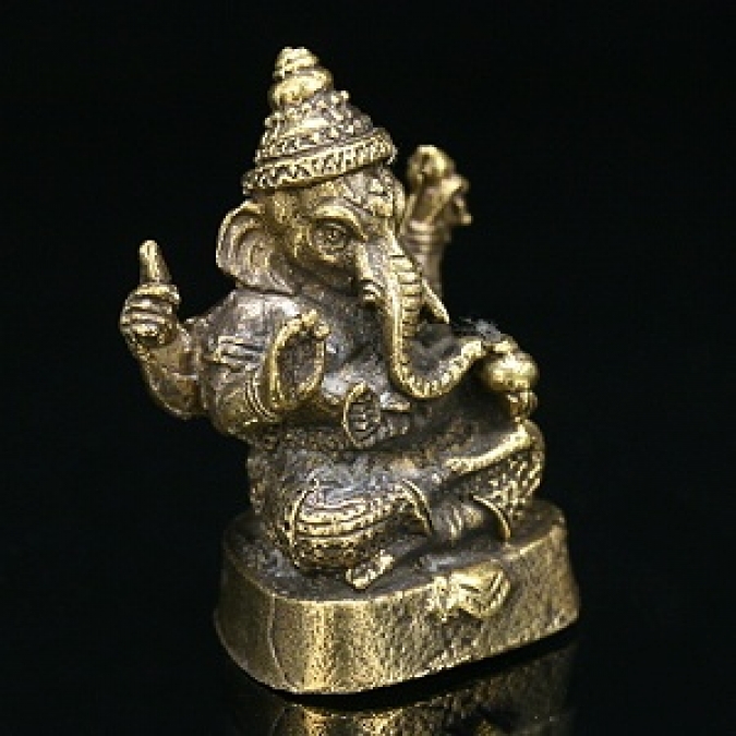 ガネーシャ置物 真鍮 エスニック アジアン インド 神様 小さい 開運 幸運 金運 お守り